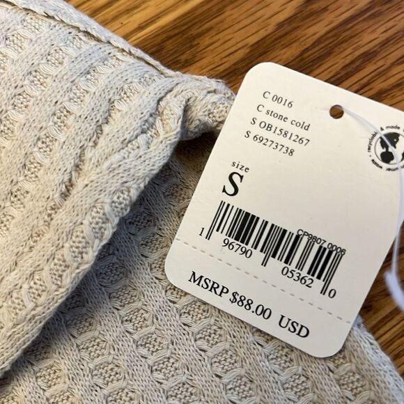 Free People Juicy Long Sleeve Thermal cowl neck in Stone Cold NWT - Picture 4 of 7